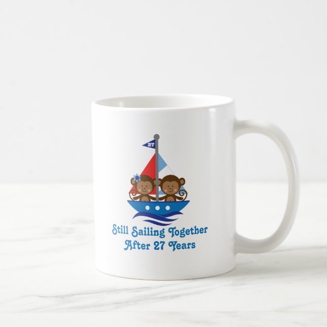 Caneca De Café Presente para 27os macacos do aniversário de (Direita)