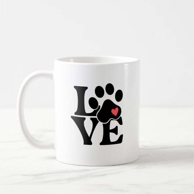 Caneca De Café Presente para Amante de Animais de Estimação com P (Esquerda)