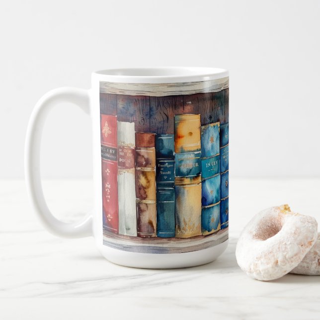 Caneca De Café Presente para Amante de Livros Aconchegante (Com Donut)