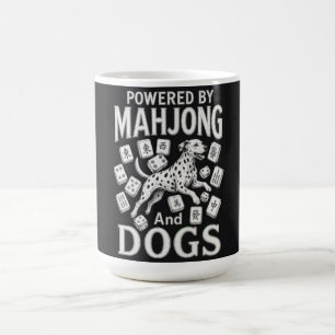Caneca De Café Presente para Amante de Mahjong e Cachorro Dalmata