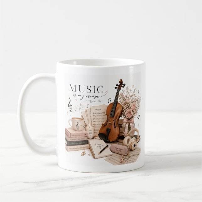 Caneca De Café Presente para Amante de Música de Luxo Suave (Esquerda)