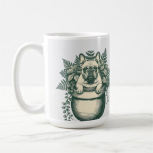 Caneca De Café Presente para Amante de Plantas e Bulldog Francês