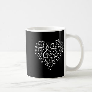 Caneca De Café Presente para Amantes de Música em Forma de Coraçã
