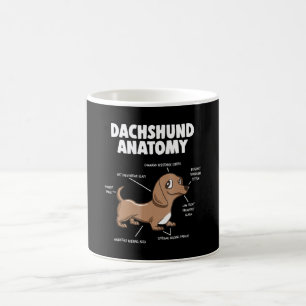 Caneca De Café Presente para cães  Anatomia Dachshund Funny Wein