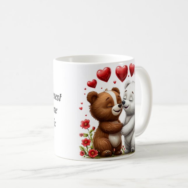 Caneca De Café 🧸 Presente para Casa Citação de Amor Mágico de Ur (Frente Esquerda)