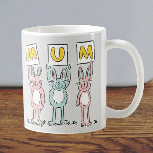 Caneca De Café Presente para Design de Coelhos Divertidos de Mãe