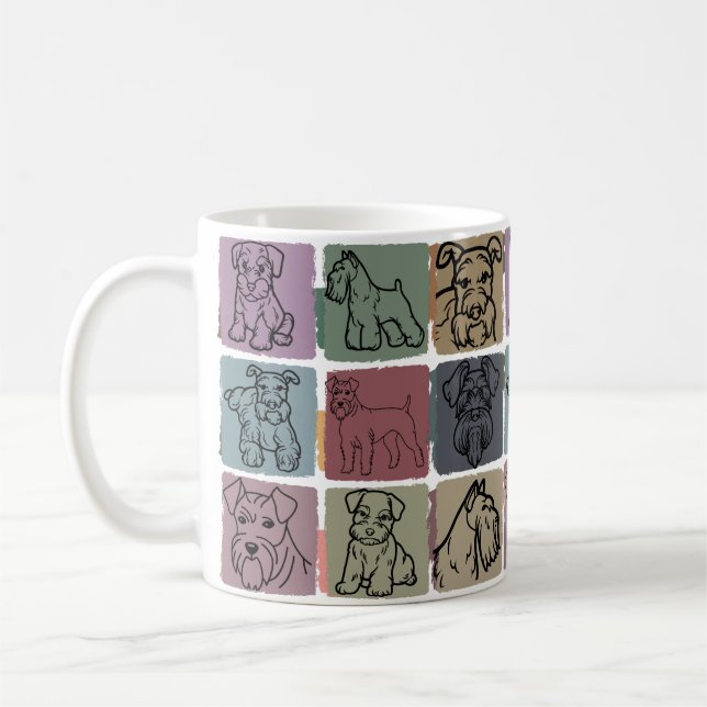 Caneca De Café Presente para Dono de Cachorro Schnauzer Miniatura (Esquerda)