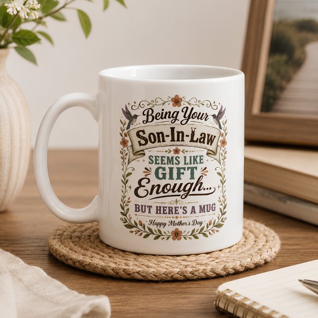 Caneca De Café Presente para Genro Suficiente Feliz Dia das Mães  (Criador carregado)
