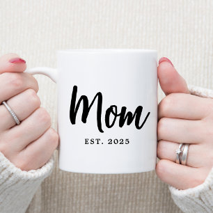 Caneca De Café Presente para Mãe Ano de Fundação Nova Mãe