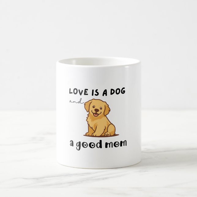 Caneca De Café Presente para Mãe de Cachorro da Raça Golden Retri (Centro)