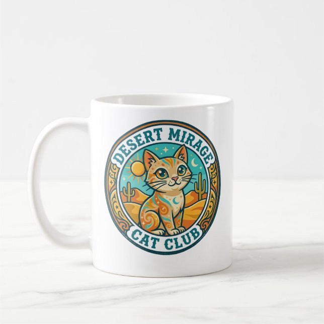 Caneca De Café Presente para Mãe de Gato Miragem do Deserto - Mir (Esquerda)