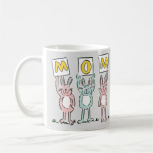 Caneca De Café Presente para mamãe Coelhos Divertidos Design Coff