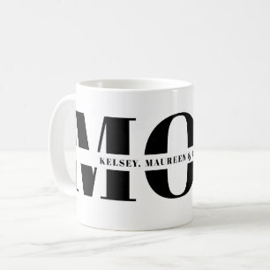 Caneca De Café Presente para Mamãe com Nomes dos Filhos