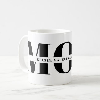 Caneca De Café Presente para Mamãe com Nomes dos Filhos