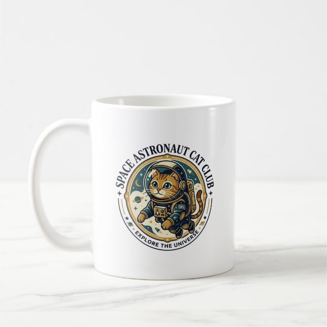 Caneca De Café Presente para Pai de Gato Astronauta Espacial - As (Esquerda)
