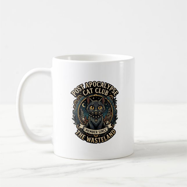 Caneca De Café Presente para Pai de Gato Pós Apocalipse - Pós Apo (Esquerda)