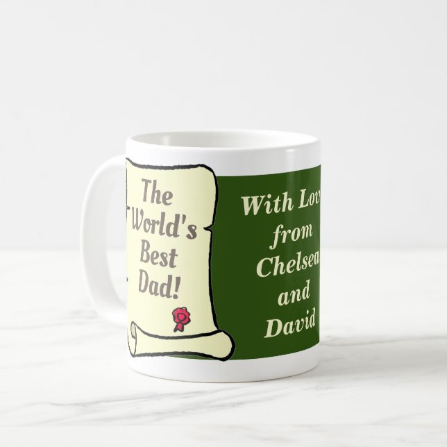 Caneca De Café Presente para personalizar o Pai. (Frente Esquerda)