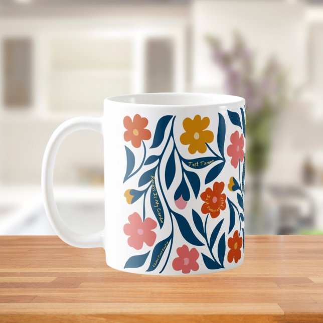 Caneca De Café Presente para Professor de Arte Popular Floral Boh (Criador carregado)