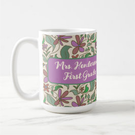 Caneca De Café Presente para Professor Jardim da Cabana Padrão Fl