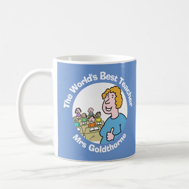 Caneca De Café Presente para Professora. Melhor Professora Femini (Esquerda)