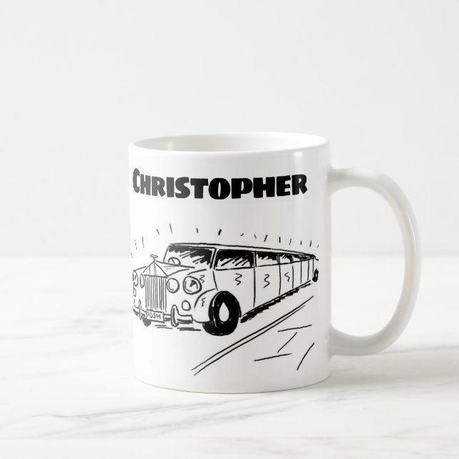 Caneca De Café Presente para um Chauffeur Limousine com Nome (Direita)