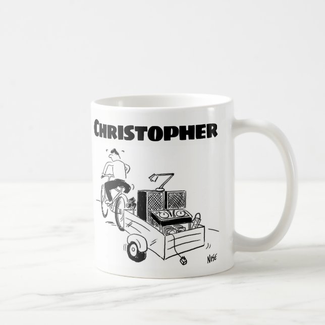 Caneca De Café Presente para um DJ móvel com nome (Direita)