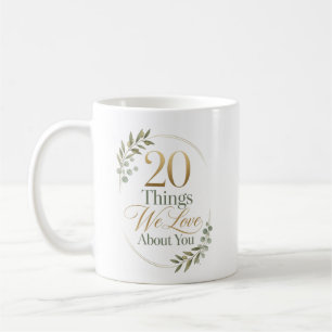 Caneca De Café Presente Personalizado 20 Coisas que Amamos em Voc