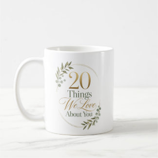 Caneca De Café Presente Personalizado 20 Coisas que Amamos em Voc