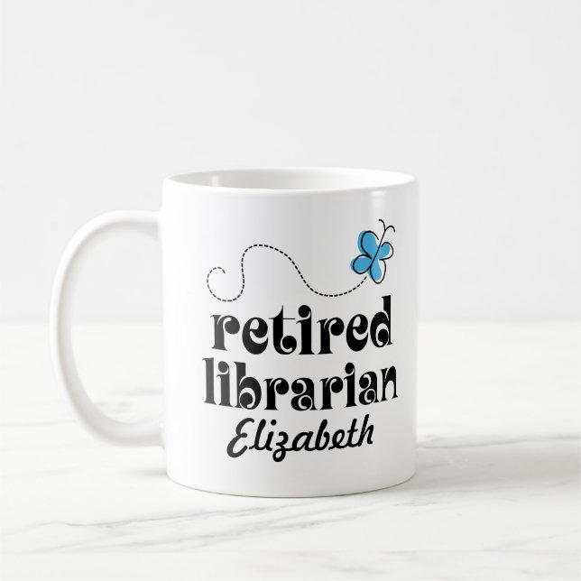 Caneca De Café Presente personalizado bibliotecário aposentado (Esquerda)