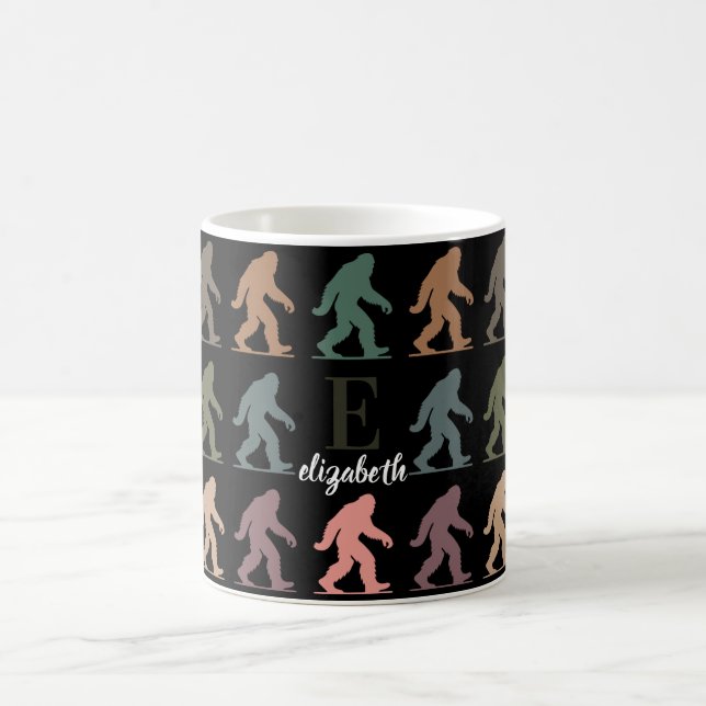 Caneca De Café Presente Personalizado Bigfoot Bebidas Retro Sasqu (Centro)