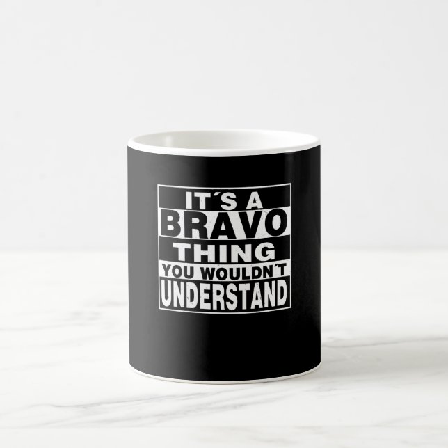 Caneca De Café Presente Personalizado com Apelido BRAVO (Centro)