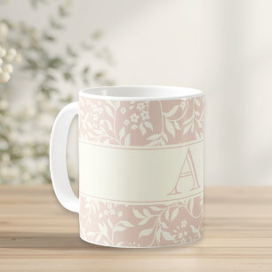 Caneca De Café Presente Personalizado com Floral Rosa Antigo