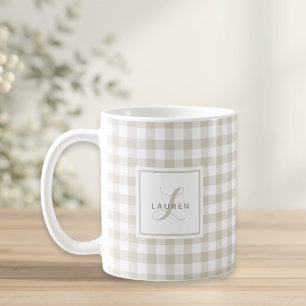 Caneca De Café Presente Personalizado com Inicial e Nome em Xadre