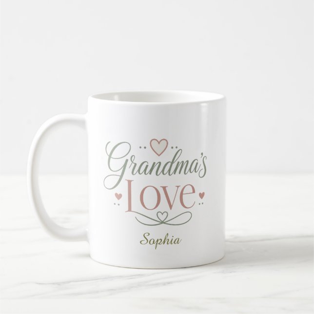Caneca De Café Presente Personalizado com Nome Amor da Vovó (Esquerda)