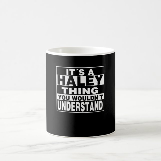 Caneca De Café Presente personalizado com sobrenome HALEY (Centro)
