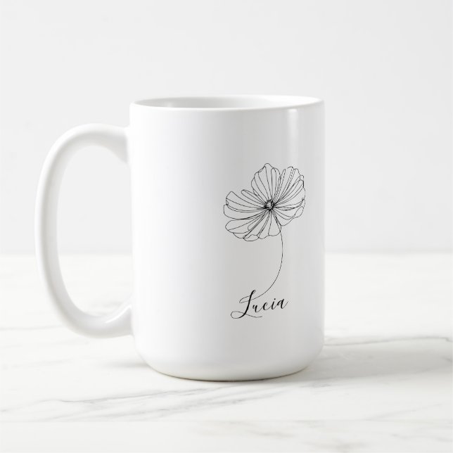 Caneca De Café Presente Personalizado da Flor de Nascimento Cosmo (Esquerda)