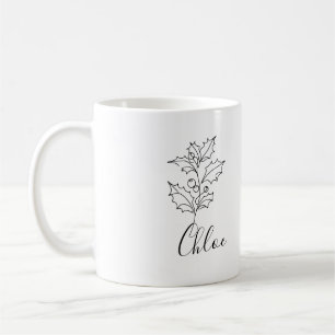 Caneca De Café Presente Personalizado da Flor de Nascimento do Az