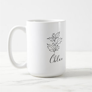 Caneca De Café Presente Personalizado da Flor de Nascimento do Az
