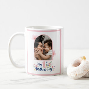 Caneca De Café Presente Personalizado de 1º Dia das Mães Floral R