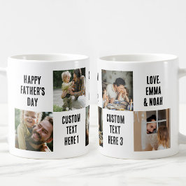 Caneca De Café Presente Personalizado de 5 Fotos para o Papai com