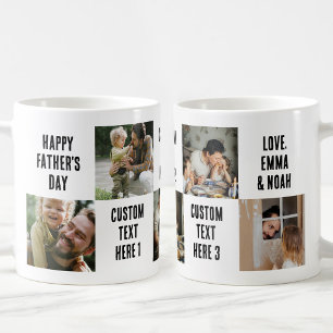 Caneca De Café Presente Personalizado de 5 Fotos para o Papai com