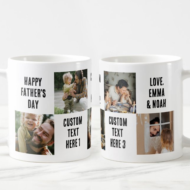 Caneca De Café Presente Personalizado de 5 Fotos para o Papai com (Criador carregado)