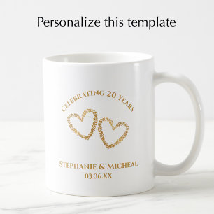 Caneca De Café Presente Personalizado de Aniversário de Casamento