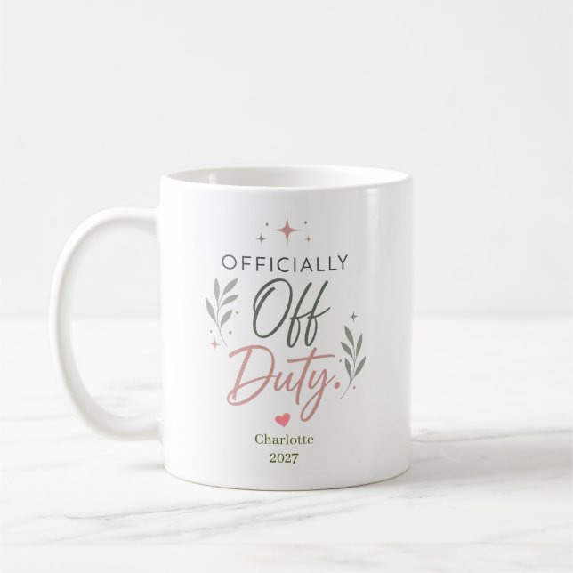 Caneca De Café Presente Personalizado de Aposentadoria Oficialmen (Esquerda)