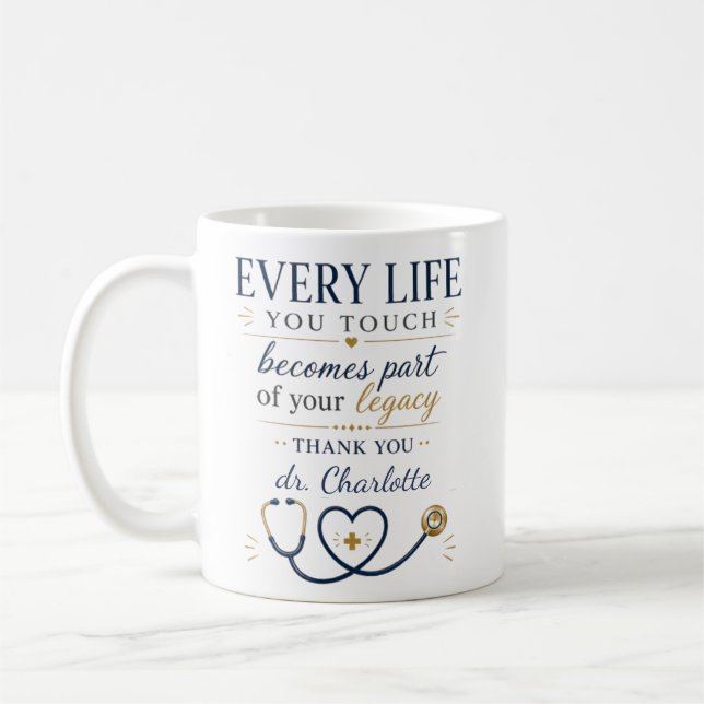 Caneca De Café Presente Personalizado de Apreciação ao Médico (Esquerda)