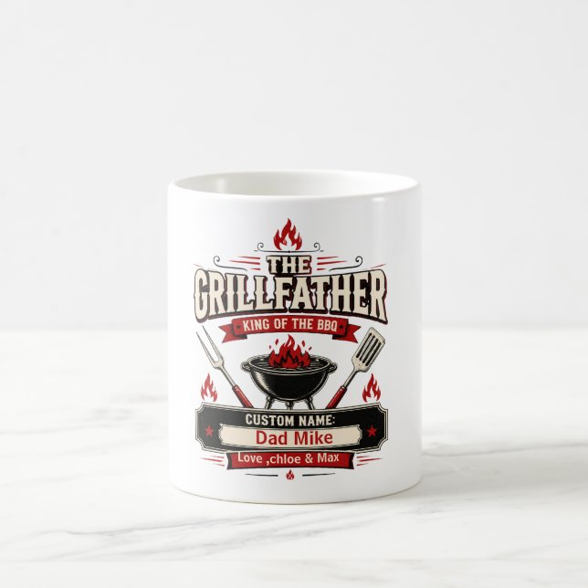 Caneca De Café Presente personalizado de churrasco Grillfather pa (Centro)
