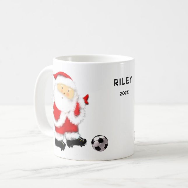 Caneca De Café Presente personalizado de feriado de futebol (Frente Esquerda)