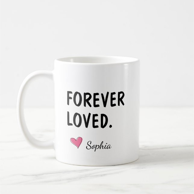 Caneca De Café Presente Personalizado de Filha Para Sempre Amada (Esquerda)