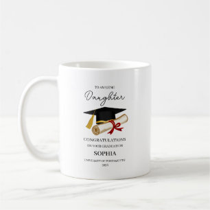 Caneca De Café Presente Personalizado de Formatura da Filha Nome
