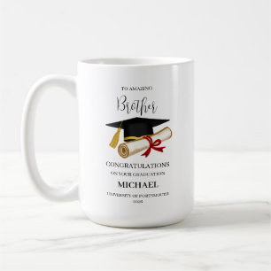 Caneca De Café Presente Personalizado de Formatura do Irmão Nome